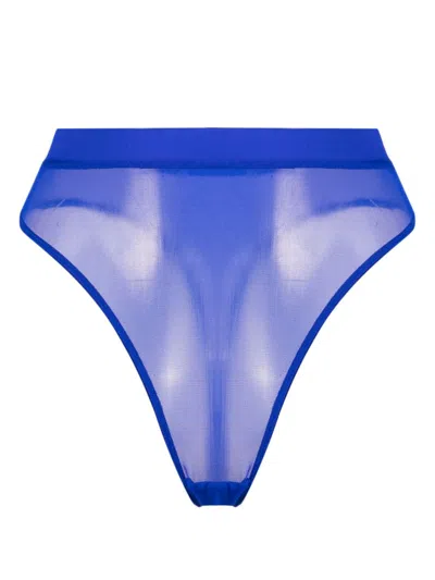 Maison Close Corps À Corps High-waisted Thong In Blue