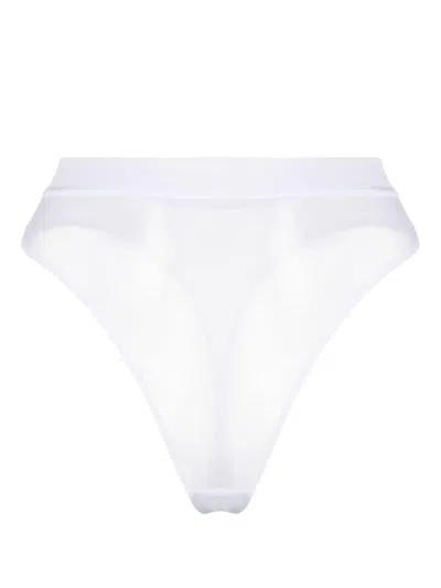Maison Close Corps À Corps High-waisted Thong In White