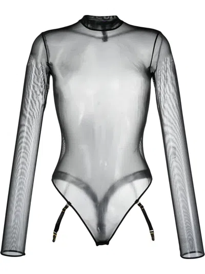 Maison Close Corps À Corps Long-sleeve Bodysuit In Black