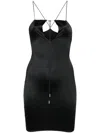 Maison Close Crossover-strap Mini Dress In 黑色