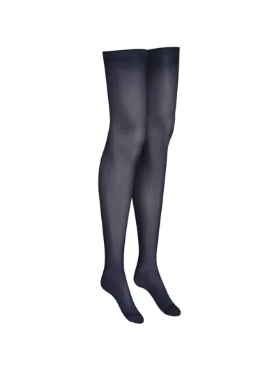 Maison Close Cut Curled Stockings In Blue