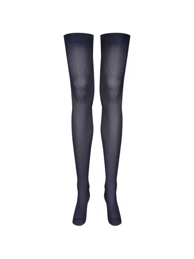 Maison Close Cut Curled Stockings In Blue