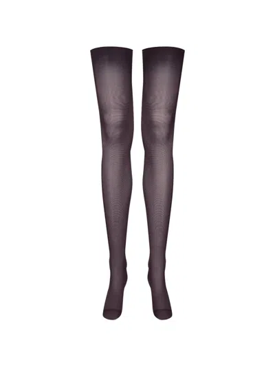 Maison Close Cut Curled Stockings In Gray