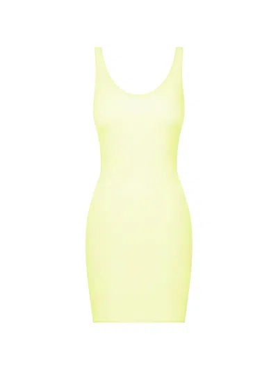Maison Close Double Sens Backless Sheer Mini Dress In Yellow