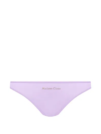 Maison Close Double Sens Cut-out Briefs In Purple