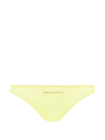 Maison Close Double Sens Cut-out Briefs In Yellow
