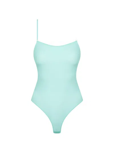 Maison Close Double Sens Pastel Thong Bodysuit In Blue