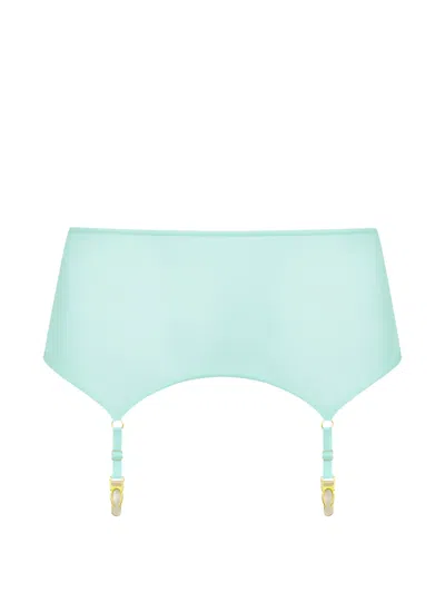 Maison Close Double Sens Sheer Suspender Belt In Blue