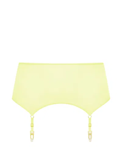 Maison Close Double Sens Sheer Suspender Belt In Yellow
