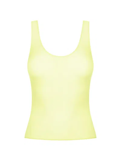 Maison Close Double Sens Sheer Tank Top In Yellow