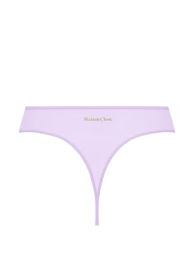 Maison Close Double Sens Sheer Thong In Purple