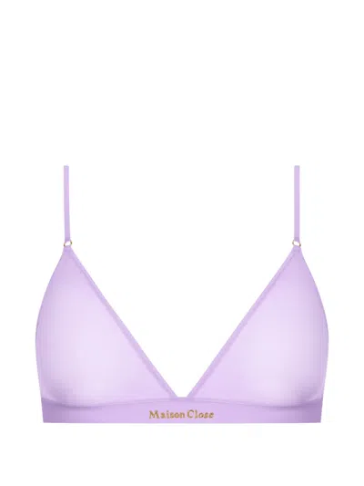 Maison Close Double Sens Sheer Triangle Bra In Purple