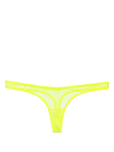 Maison Close Floral-lace Thong In 黄色