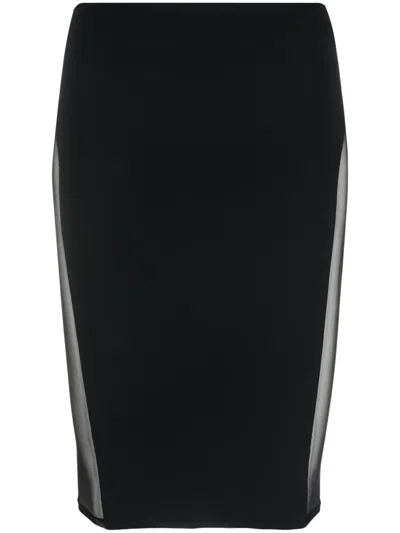 Maison Close High-waisted Semi-sheer Pencil Skirt In Black