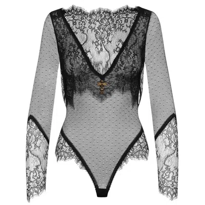 Maison Close Inspiration Devine Lace Bodysuit In Black