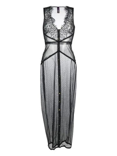 Maison Close Inspiration Divine Sheer Dress In Black