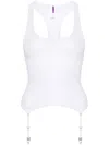Maison Close La Femme Amazone Suspenders-detail Tank Top In White