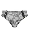 Maison Close Lace Button High-waist Thong In Black