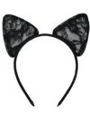 Maison Close Lace Cat Ear Headband In Black