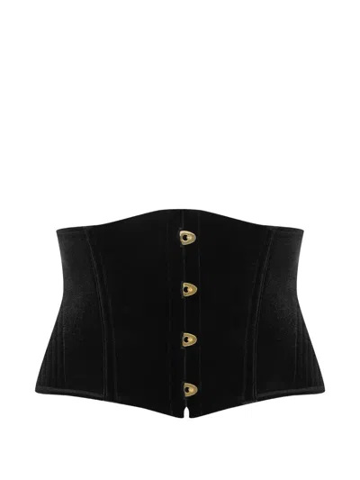 Maison Close Lace-up Waist Cincher In Black