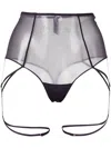 Maison Close L'amoureuse String Leg-strap Briefs In Purple