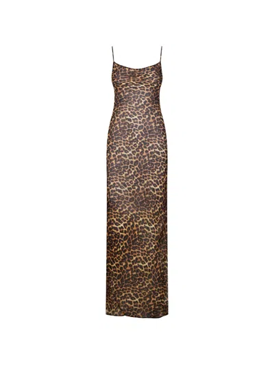 Maison Close Leopard-print Backless Dress In Brown