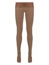 Maison Close Logo-intarsia Semi-sheer Tights In Neutrals