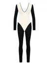 Maison Close Long-sleeve Backless Jumpsuit In Black
