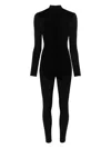 Maison Close Mesh-panelled Mock-neck Catsuit In Black