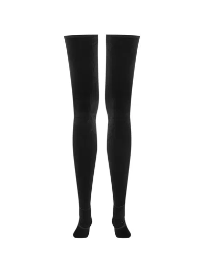 Maison Close Opaque-effect Stockings In Black