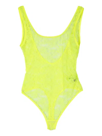 Maison Close Open Back Bodysuit In 黄色