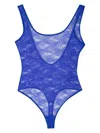 Maison Close Open-back Bodysuit In Blue