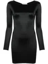 Maison Close Open-back Long-sleeve Mini Dress In Black