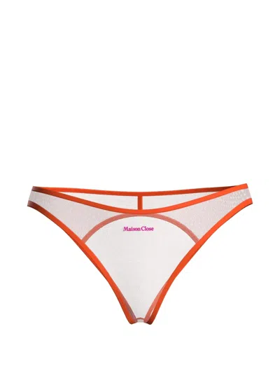 Maison Close Panorama Open-back Briefs In Neutral