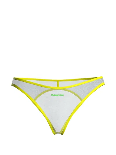 Maison Close Panorama Open-back Briefs In Yellow