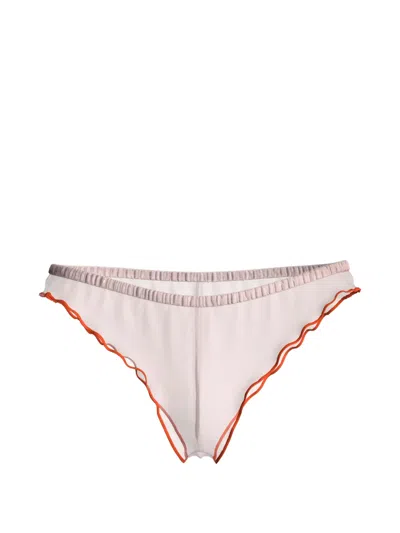 Maison Close Panorama Ruffled Tanga In Pink