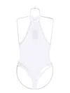 Maison Close Pure Tentation Halterneck Bodysuit In White