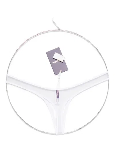 Maison Close Pure Tentation Sheer High-cut Thong In White