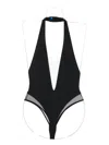 Maison Close Pure Tentation V-neck Bodysuit In Black