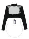 Maison Close Sheer-panelled Long-sleeves Top In Black