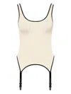 Maison Close Strappy-garter Bodysuit In Neutral