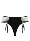 Maison Close Suspender-straps Sheer-panels Thong In Black
