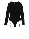 Maison Close Suspenders-detail Bodysuit In Black