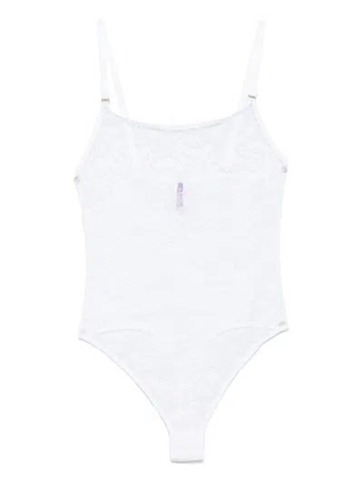 Maison Close Thong Bodysuit In White