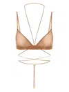 Maison Close Triangle Cross-back Bra In Brown