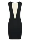 Maison Close V-neck Mini Dress In Black