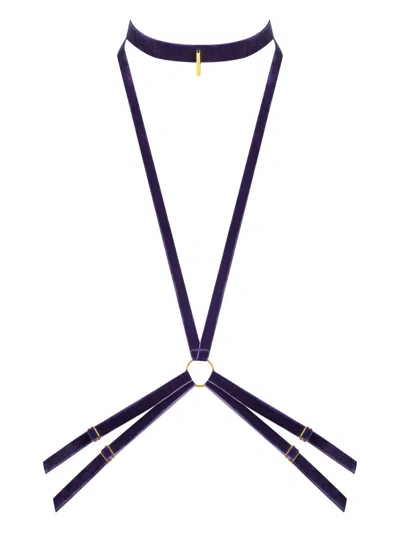 Maison Close Velvet Harness In Purple