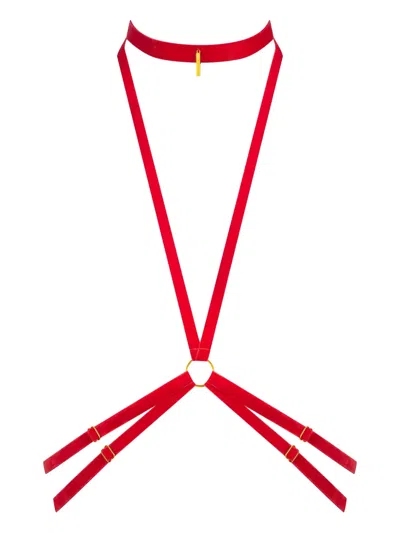 Maison Close Velvet Harness In Red