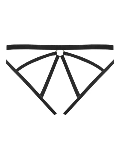 Maison Close Velvet Open Briefs In Black