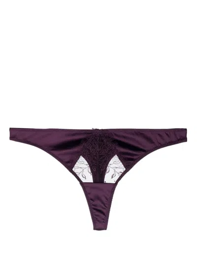 Maison Close Villa Satine Lace Thong In Purple